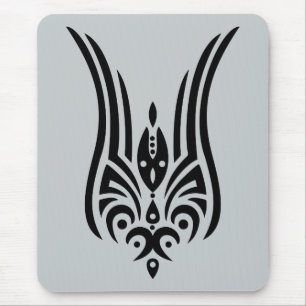 BLACK Tribal Tattoo - Tulpe + Ihre Ideen Mousepad