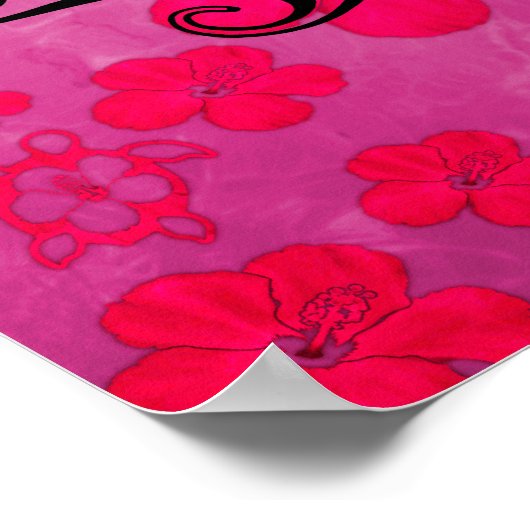 Black Tribal Turtle Poster (Ecke)