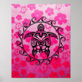 Black Tribal Turtle Poster (Vorne)