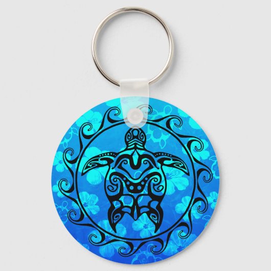 Black Tribal Turtle Schlüsselanhänger (Vorderseite)