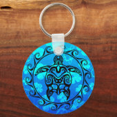 Black Tribal Turtle Schlüsselanhänger (Vorderseite)