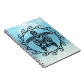 Black Tribal Turtle Sun Notizblock (Rechte Seite)