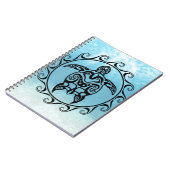 Black Tribal Turtle Sun Notizblock (Linke Seite)
