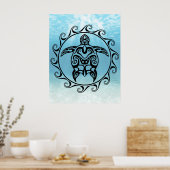 Black Tribal Turtle Sun Poster (Küche)