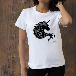Black Tribal Unicorn T-Shirt