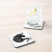 Black Tribal Unicorn Untersetzer (Rechte Seite)