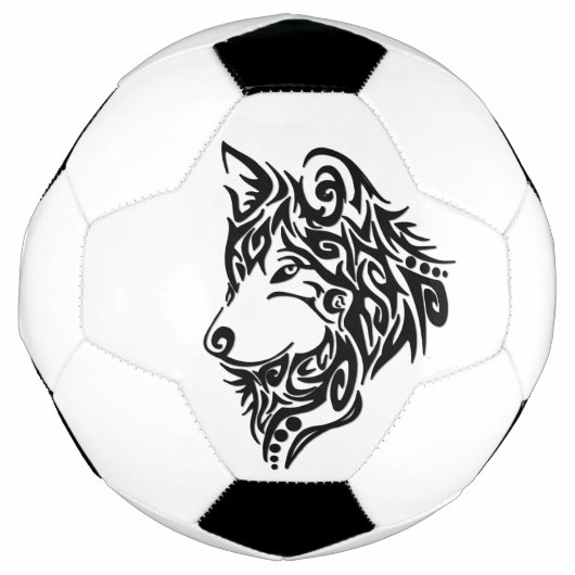Black Tribal Wolf Fußball (Vorderseite)