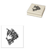 Black Tribal Wolf Gummistempel (Stempel)