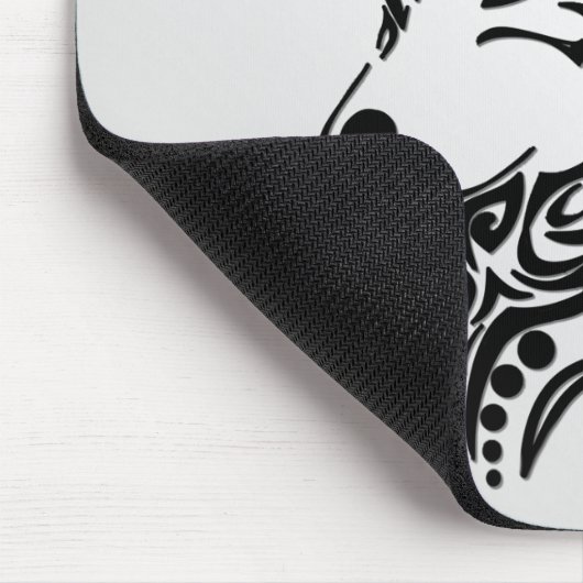 Black Tribal Wolf Mousepad (Ecke)