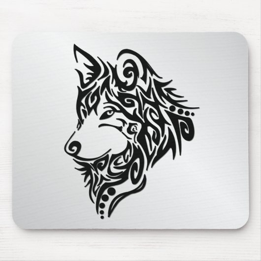 Black Tribal Wolf Mousepad (Vorne)