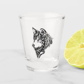 Black Tribal Wolf Schnapsglas (Vorderseite)