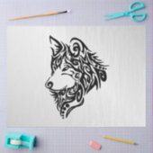 Black Tribal Wolf Seidenpapier (Basteln)