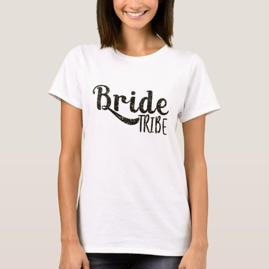 Black TRIBE Gold Bride Retro Typ Grafik Mode T-Shirt (Vorderseite)