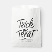 Black Trick oder Treat Letting Halloween-Party Geschenktütchen (Vorderseite)