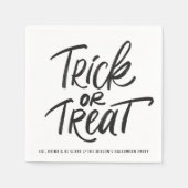 Black Trick oder Treat Letting Halloween-Party Serviette (Vorderseite)