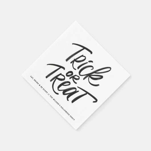 Black Trick oder Treat Letting Halloween-Party Serviette (Ecke)