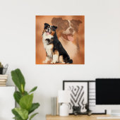 Black Tricolor Australian Shepherd - Aussie Poster (Heimbüro)