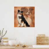 Black Tricolor Australian Shepherd - Aussie Poster (Küche)