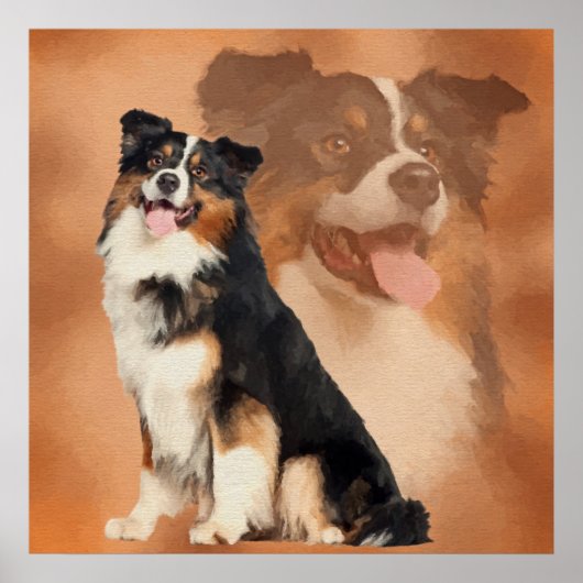 Black Tricolor Australian Shepherd - Aussie Poster (Vorne)