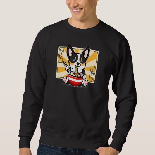 Black Tricolor Corgi Sweatshirt (Vorderseite)