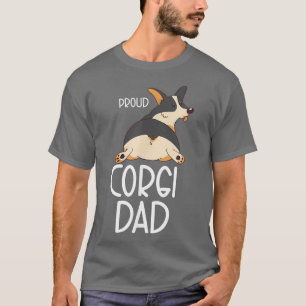 Black Tricolor Corgi Vater Eigentümer Proud Corgi T-Shirt