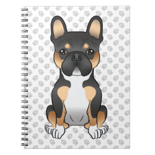 Black Tricolor French Bulldog Frenchie Dog & Paws Notizblock