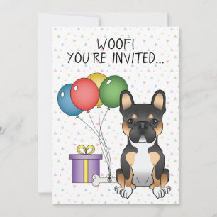 Black Tricolor French Bulldog Niedlicher Hund Gebu Einladung