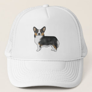 Black Tricolor Pembroke Welsh Corgi Cartoon Dog Truckerkappe