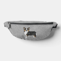 Black Tricolor Pembroke Welsh Corgi Dog Gray