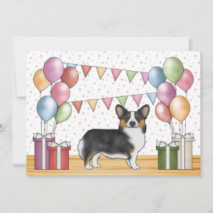 Black Tricolor Pembroke Welsh Corgi Niedliche Gebu Einladung