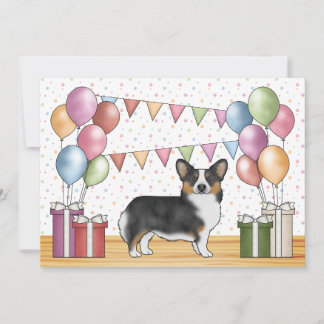 Black Tricolor Pembroke Welsh Corgi Niedliche Gebu Einladung