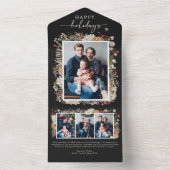 Black Trifold Holiday Card All In One Einladung (Innen Boden)