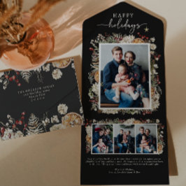 Black Trifold Holiday Card All In One Einladung
