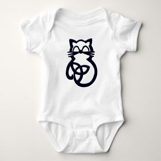 Black Trinity Knot Celtic Cat Baby One Piece Baby Strampler (Vorderseite)