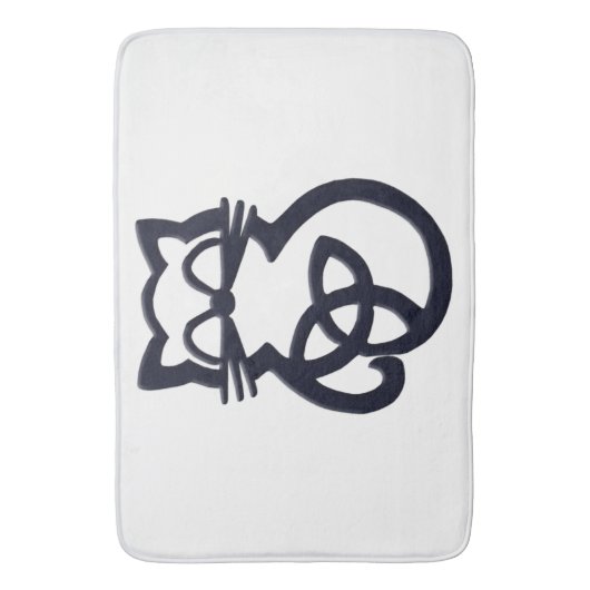 Black Trinity Knot Celtic Cat Bath Mat Badematte (Vorderseite Vertikal)