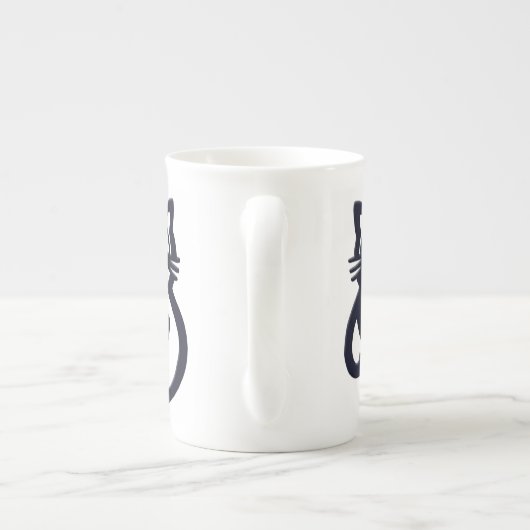 Black Trinity Knot Celtic Cat Bone China Tasse (Rückseite)