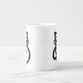 Black Trinity Knot Celtic Cat Bone China Tasse (Vorderseite)