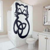 Black Trinity Knot Celtic Cat Dusche Vorhang (Beispiel)