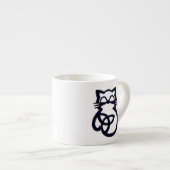 Black Trinity Knot Celtic Cat Espresso Tasse (Vorderseite Rechts)