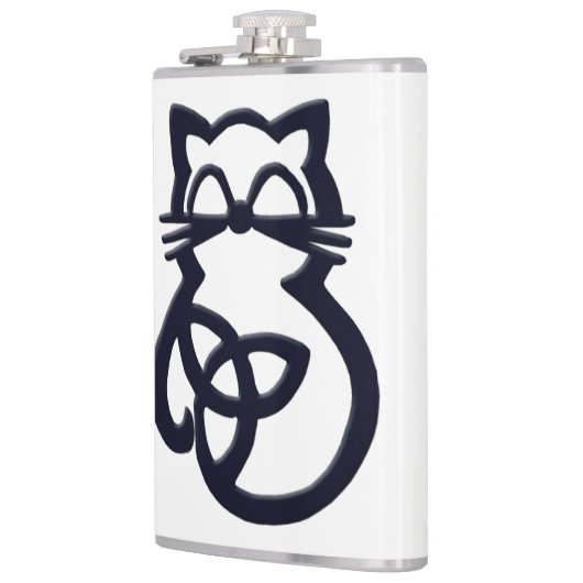 Black Trinity Knot Celtic Cat Flask Flachmann (Links)