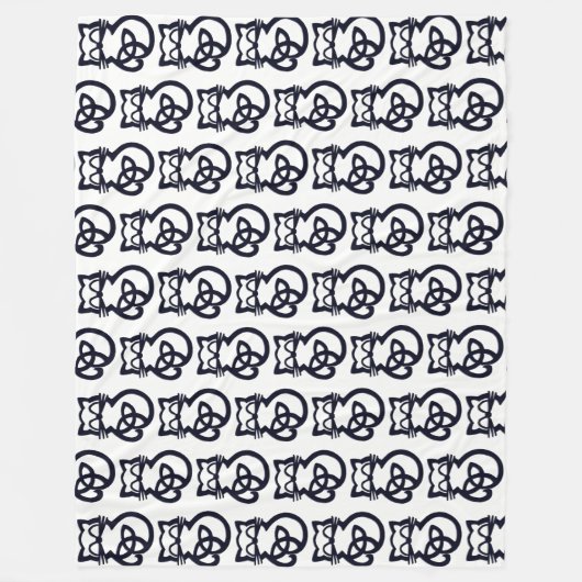 Black Trinity Knot Celtic Cat Fleece Blanket (Vorderseite)