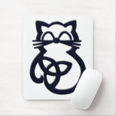Black Trinity Knot Celtic Cat Mousepad (Mit Mouse)
