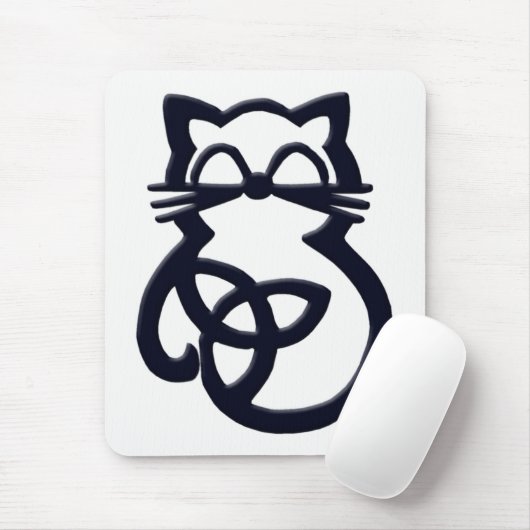 Black Trinity Knot Celtic Cat Mousepad (Mit Mouse)