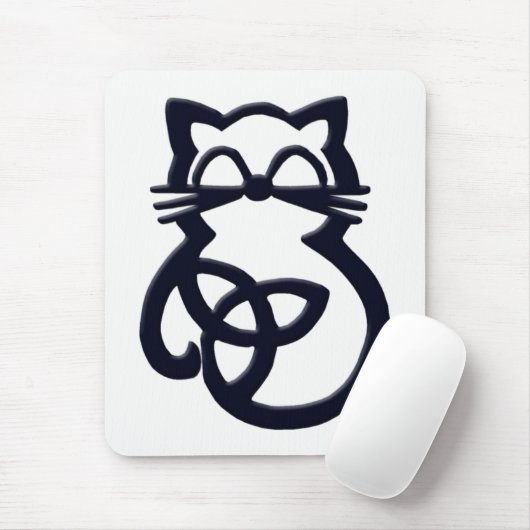 Black Trinity Knot Celtic Cat Mousepad (Mit Mouse)
