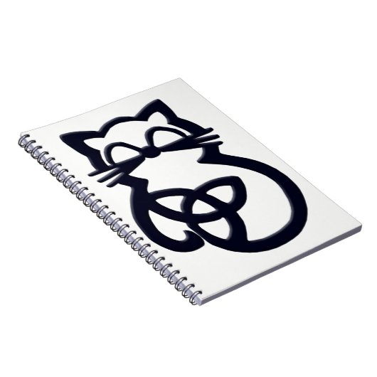 Black Trinity Knot Celtic Cat Notebook Notizblock (Rechte Seite)