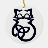 Black Trinity Knot Celtic Cat Ornament (Vorne)