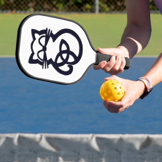 Black Trinity Knot Celtic Cat Pickleball Schläger (InSitu)