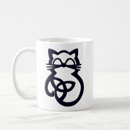 Black Trinity Knot Celtic Cat Tasse (Links)