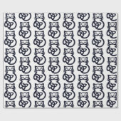 Black Trinity Knot Celtic Cat Wrapping Paper Geschenkpapier (Flach)