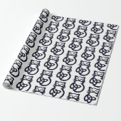 Black Trinity Knot Celtic Cat Wrapping Paper Geschenkpapier (Ungerollt)